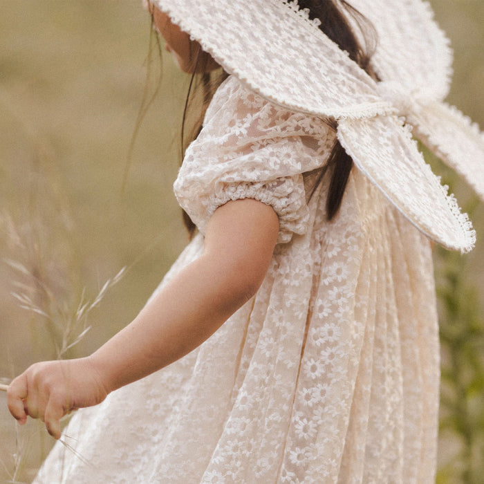 Noralee Wings - Daisy Embroidery - Natural