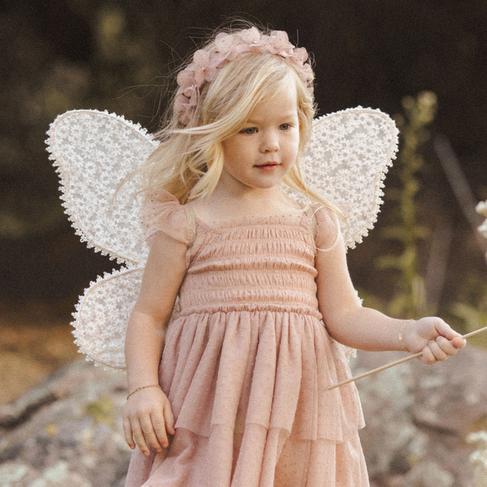 Noralee Wings - Daisy Embroidery - Natural