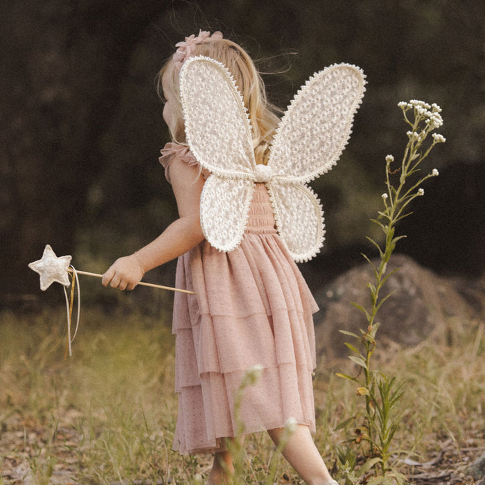 Noralee Wings - Daisy Embroidery - Natural
