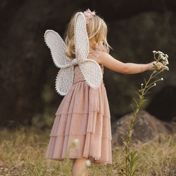 Noralee Wings - Daisy Embroidery - Natural