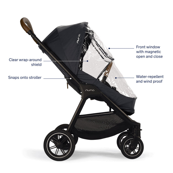 Nuna TRIV Series Rain Cover - Black and Clear
