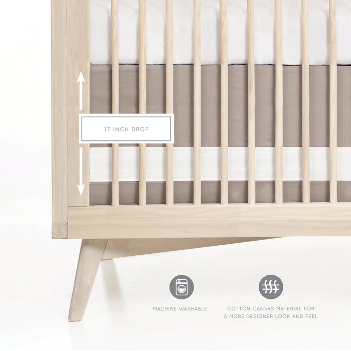 Oilo Solid Crib Skirt - Dove Taupe