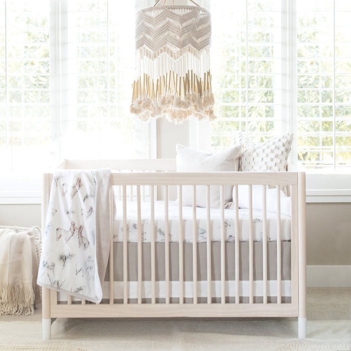 Oilo Solid Crib Skirt - Dove Taupe