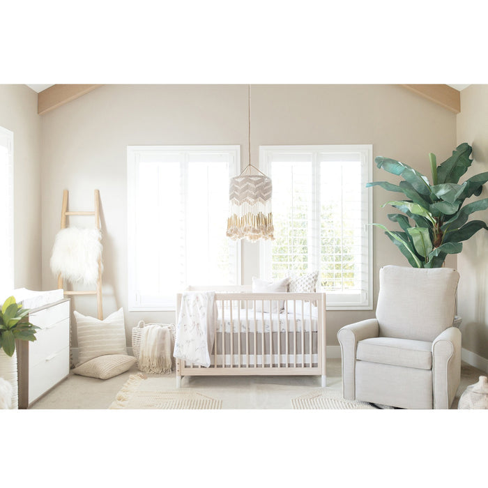 Oilo Solid Crib Skirt - Dove Taupe