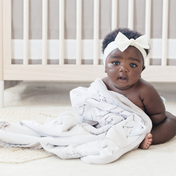 Oilo Solid Crib Skirt - Dove Taupe