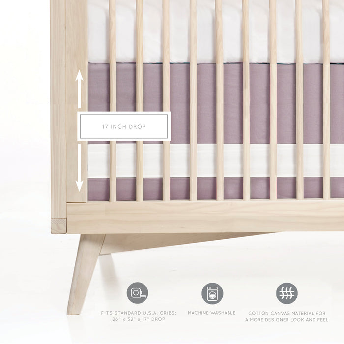 Oilo Solid Crib Skirt - Lavender