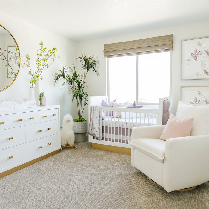 Oilo Solid Crib Skirt - Lavender
