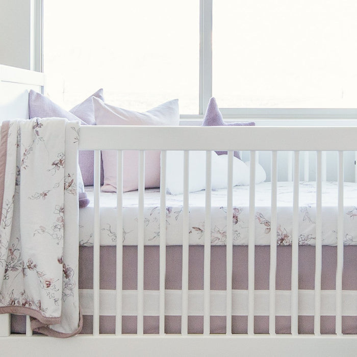 Oilo Solid Crib Skirt - Lavender