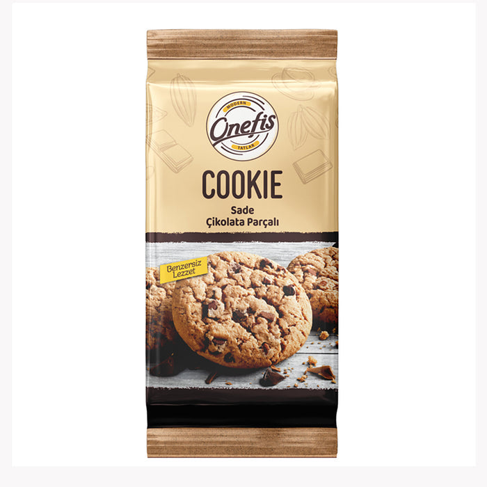 Onefis Plain Chocolate Chunk Cookie brings the rich taste of bittersweet and milk chocolate chunks into every bite of a soft, buttery cookie.