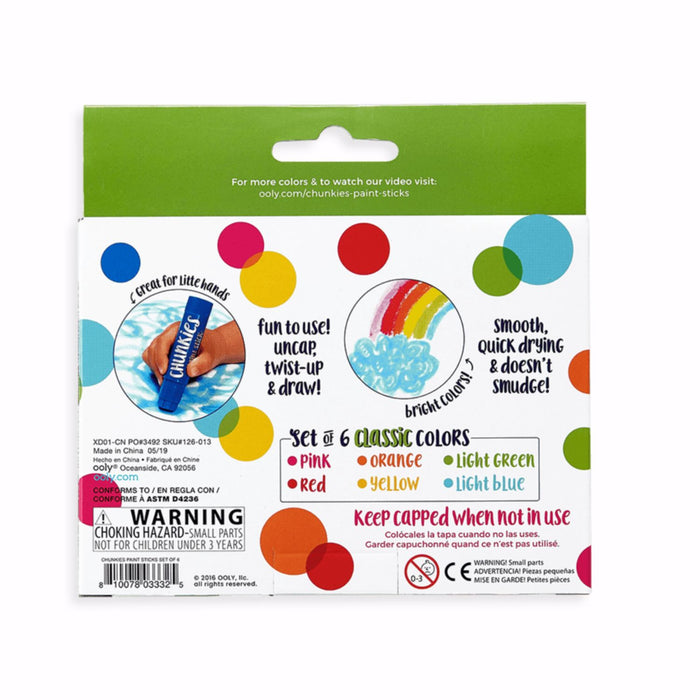 OOLY Chunkies Paint Sticks Classic - Set of 6