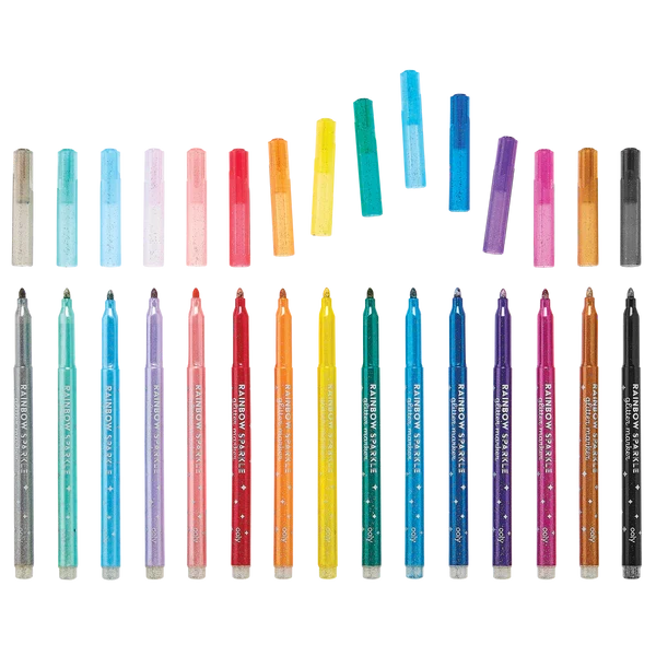 OOLY Rainbow Sparkle Glitter Markers - 15ct