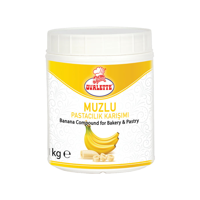 Ovalette Banana Compound for Bakery & Pastry 1 Kg (35.2 oz) – Banana Cake & Dessert Flavoring Mix