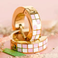 Pierced Co Pink/White Checkered Huggies