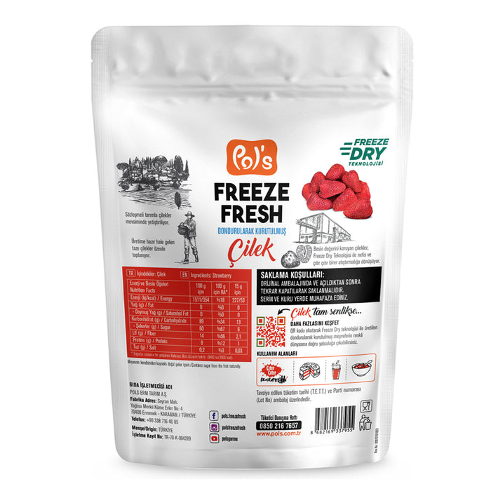 Pol's Freeze Fresh Strawberry back packaging with ingredients