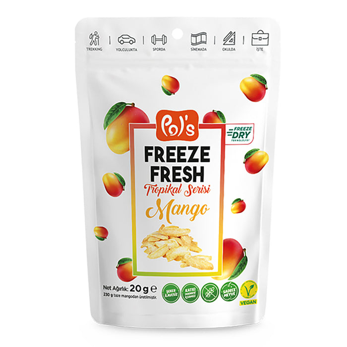 Enjoy the naturally sweet and tangy flavor of Pol's Freeze Fresh Tropical Series Mango, a delicious and healthy snack made from 100% real mango.