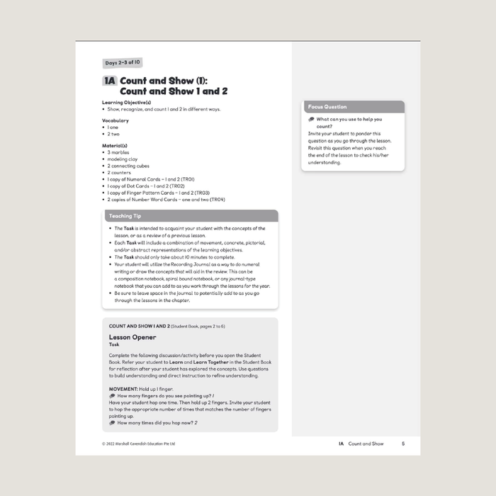 Sample page for Primary Mathematics 2022 edition