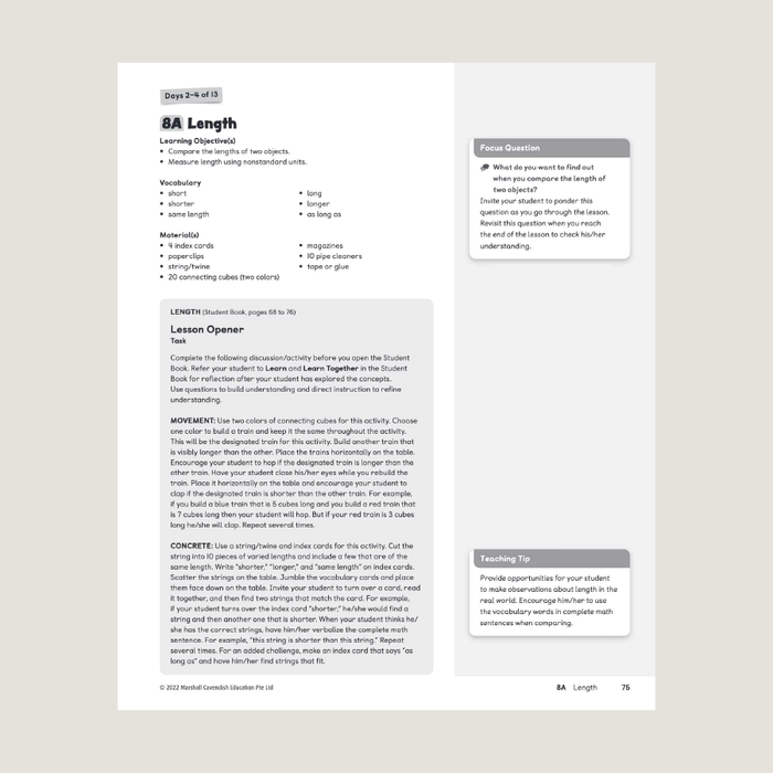 Sample page from Primary Mathematics 2022