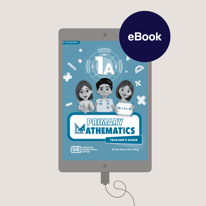 eBook cover of 'Primary Mathematics' on a tablet with 'eBook' label