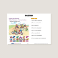 An educational poster featuring illustrations of children riding bicycles and text related to position and direction in mathematics.