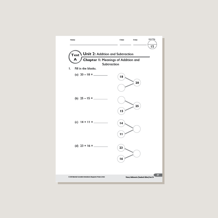 Primary Mathematics Standards Edition Tests 2A