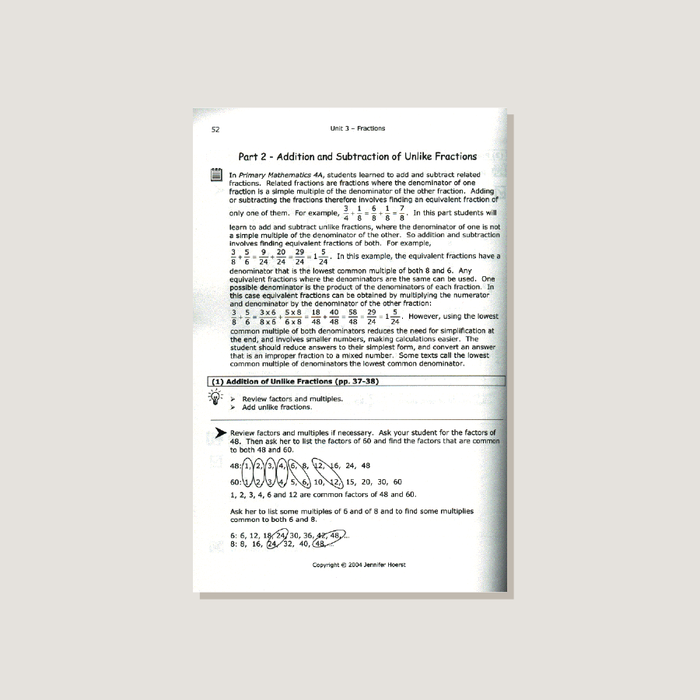 Sample page from Primary Mathematics US Edition Teacher's Guide