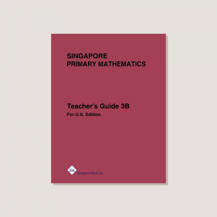 Singapore Primary Mathematics U.S. Edition Teacher's Guide 3B featuring a red background and black lettering