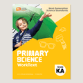 Book cover of 'Primary Science WorkText' for Grade KA with a child holding an umbrella.