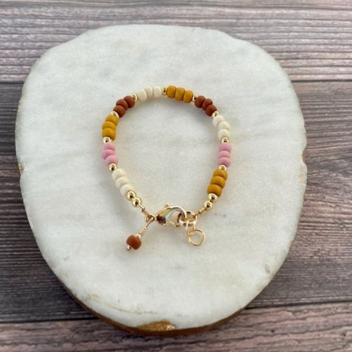 Quill and Goose 14K Gold Filled Bracelet - Boho Patterened