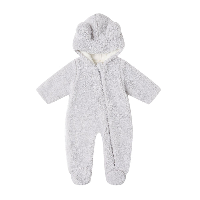 Quincy Mae Bear Jumpsuit - Frost