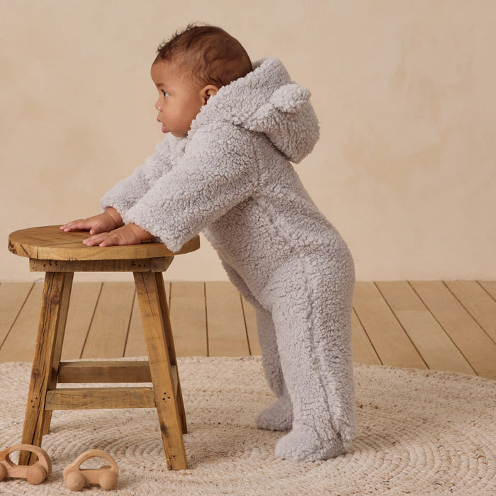 Quincy Mae Bear Jumpsuit - Frost