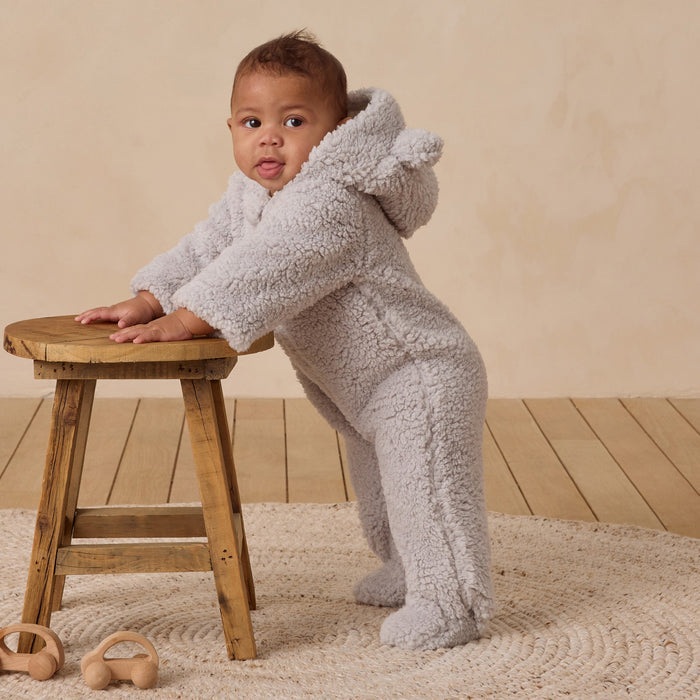 Quincy Mae Bear Jumpsuit - Frost