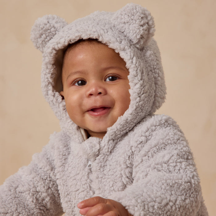 Quincy Mae Bear Jumpsuit - Frost