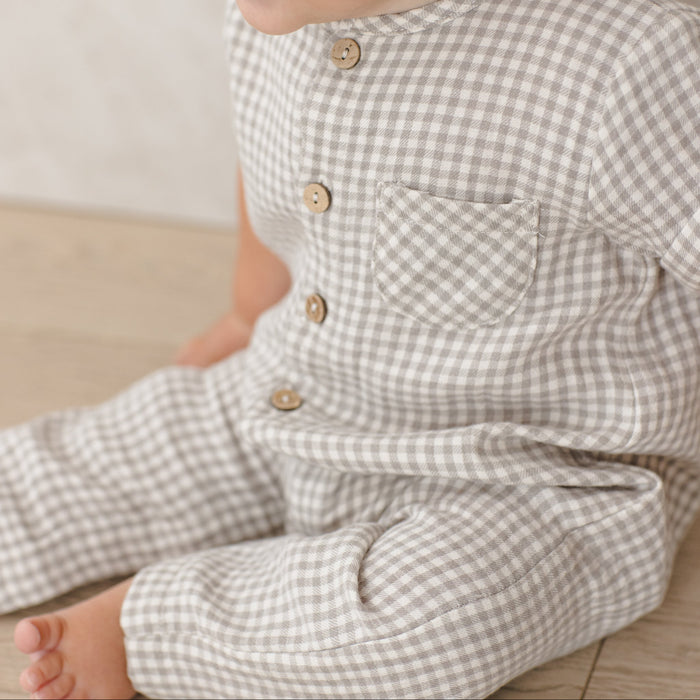 Quincy Mae Charlie Jumpsuit - Sage Gingham