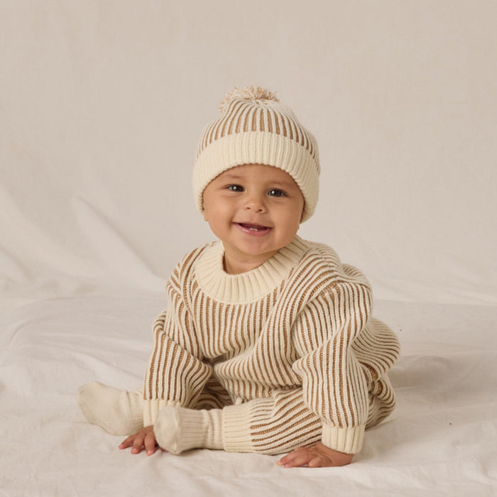 Quincy Mae Chunky Knit Pant - Gold