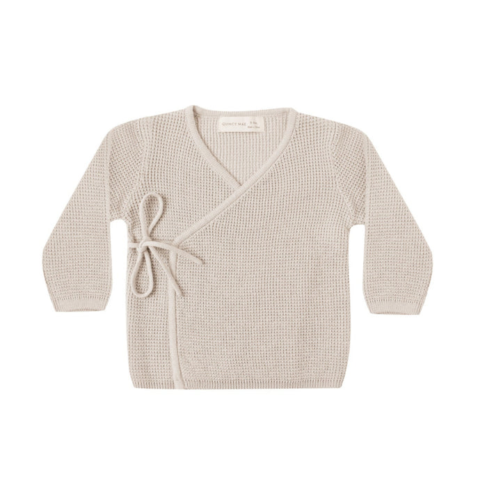 Quincy Mae Knit Wrap Top - Oat
