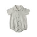 Quincy Mae Matteo Romper - Sage Gingham