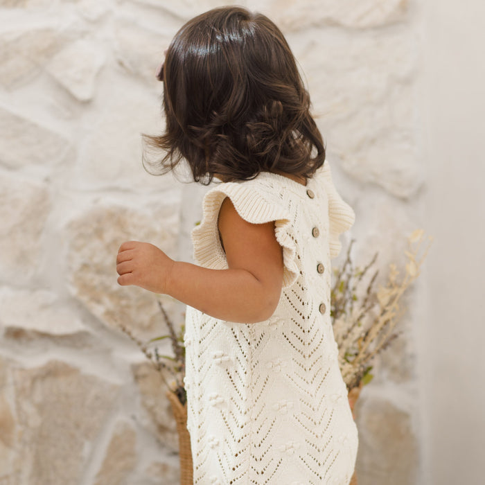 Quincy Mae Mira Knit Romper - Natural