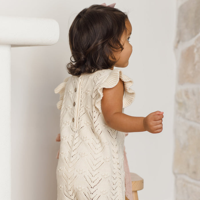 Quincy Mae Mira Knit Romper - Natural