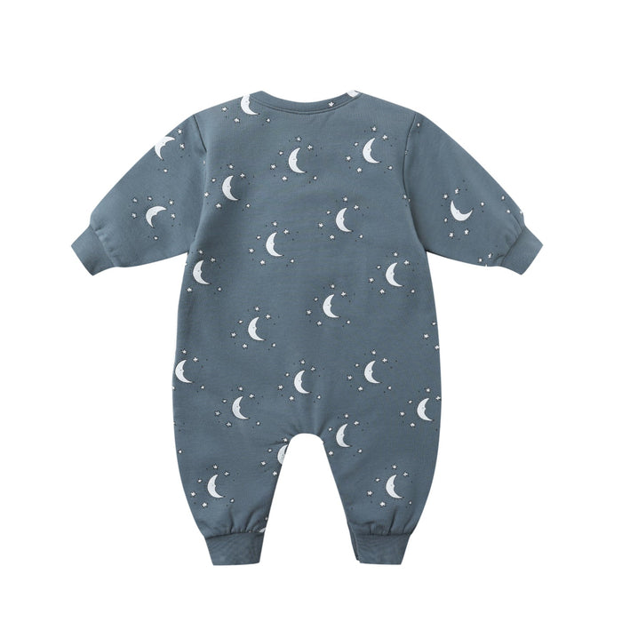 Quincy Mae Relaxed Fleece Jumpsuit - Silver Moons