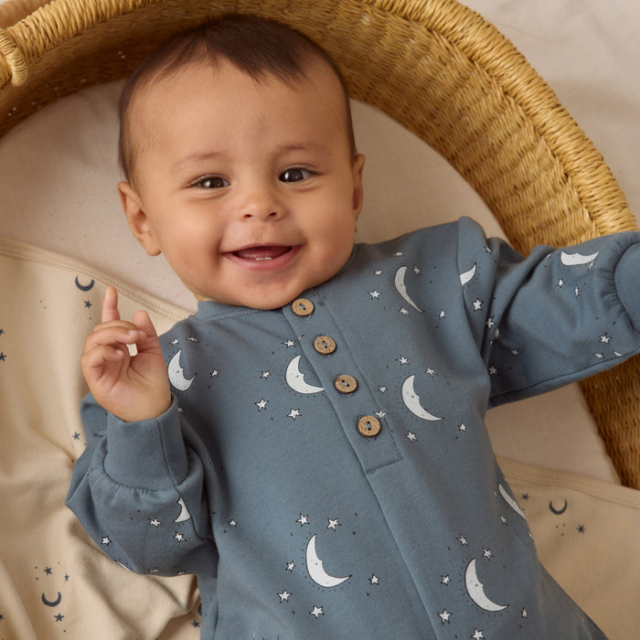 Quincy Mae Relaxed Fleece Jumpsuit - Silver Moons
