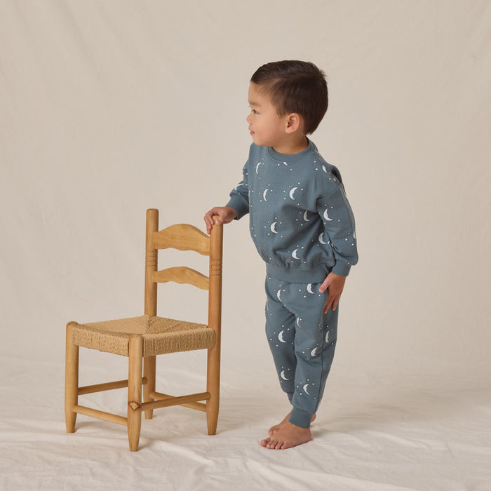 Quincy Mae Relaxed Fleece Sweatpant - Silver Moons