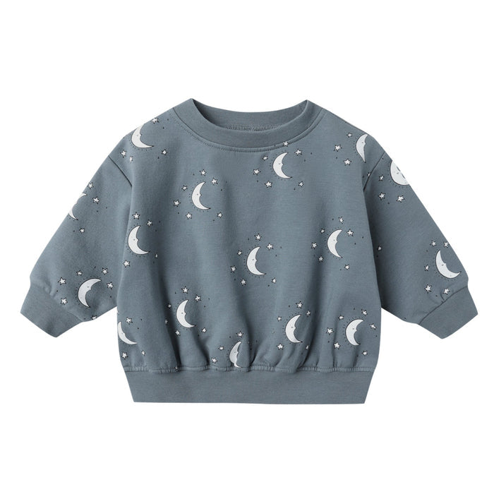 Quincy Mae Relaxed Fleece Sweatshirt - Silver Moons