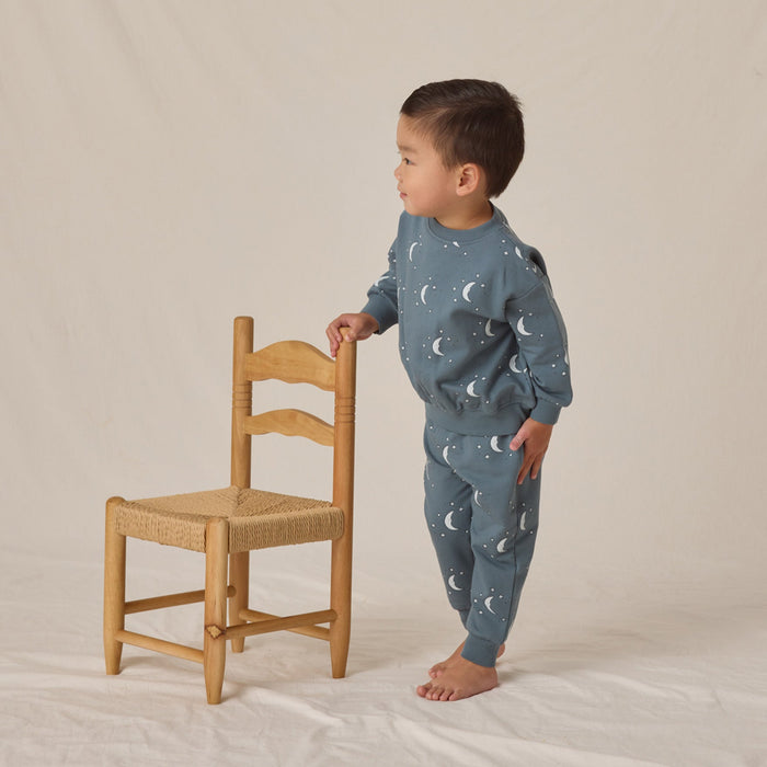 Quincy Mae Relaxed Fleece Sweatshirt - Silver Moons