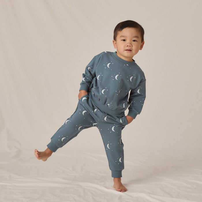 Quincy Mae Relaxed Fleece Sweatshirt - Silver Moons