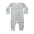 Quincy Mae Ribbed Baby Jumpsuit - Steel Blue Micro Stripe