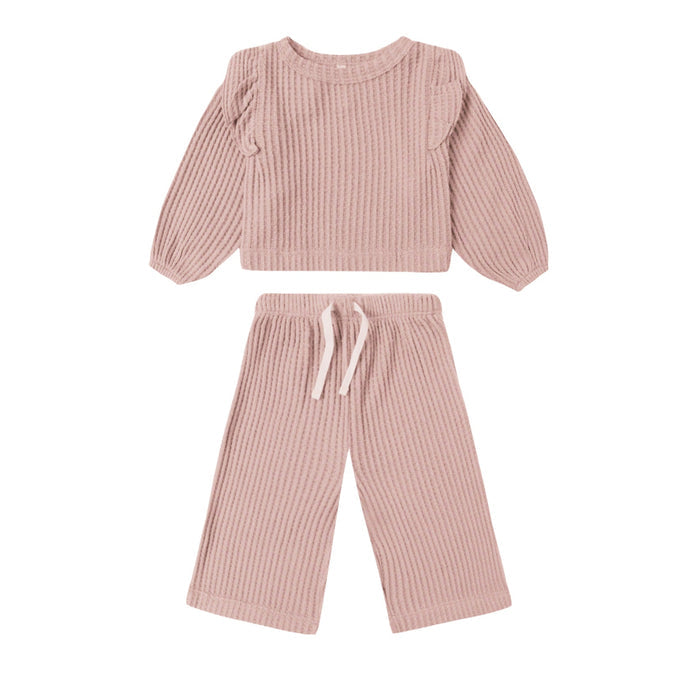 Quincy Mae Ruffle Cozy Set - Rose