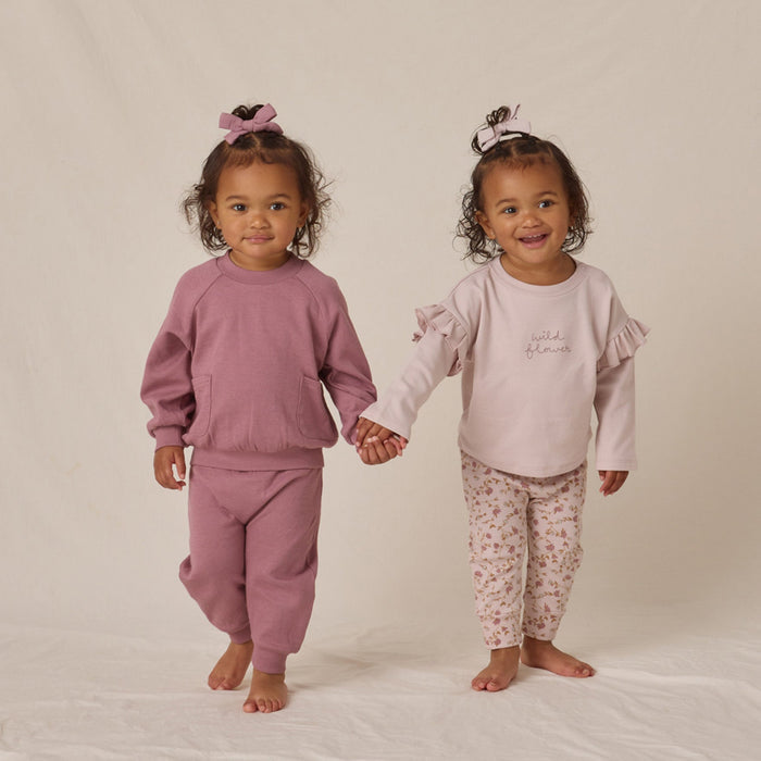 Quincy Mae Ruffle Long Sleeve Tee - Wild Flower