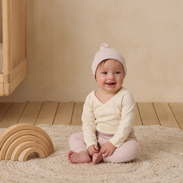 Quincy Mae Side Snap Bodysuit + Pant Set - Snow Owls
