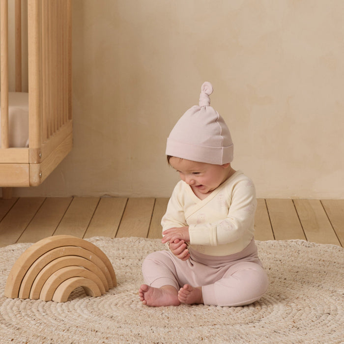 Quincy Mae Side Snap Bodysuit + Pant Set - Snow Owls