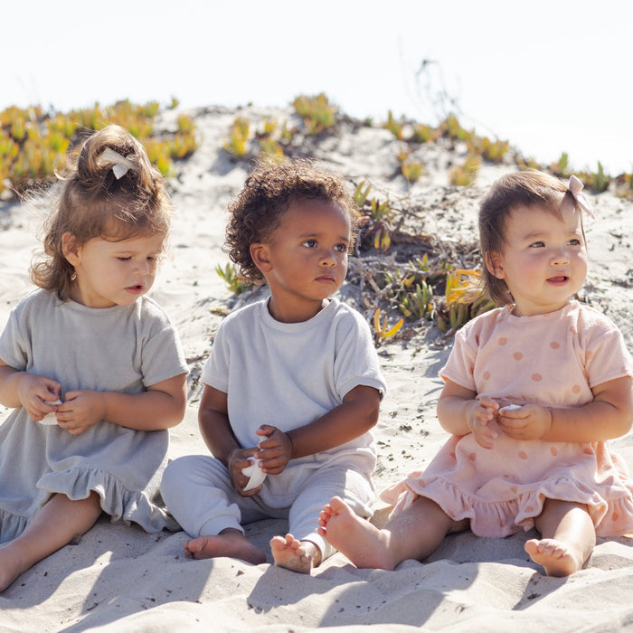 Quincy Mae Terry Tee + Pant Set - Sky